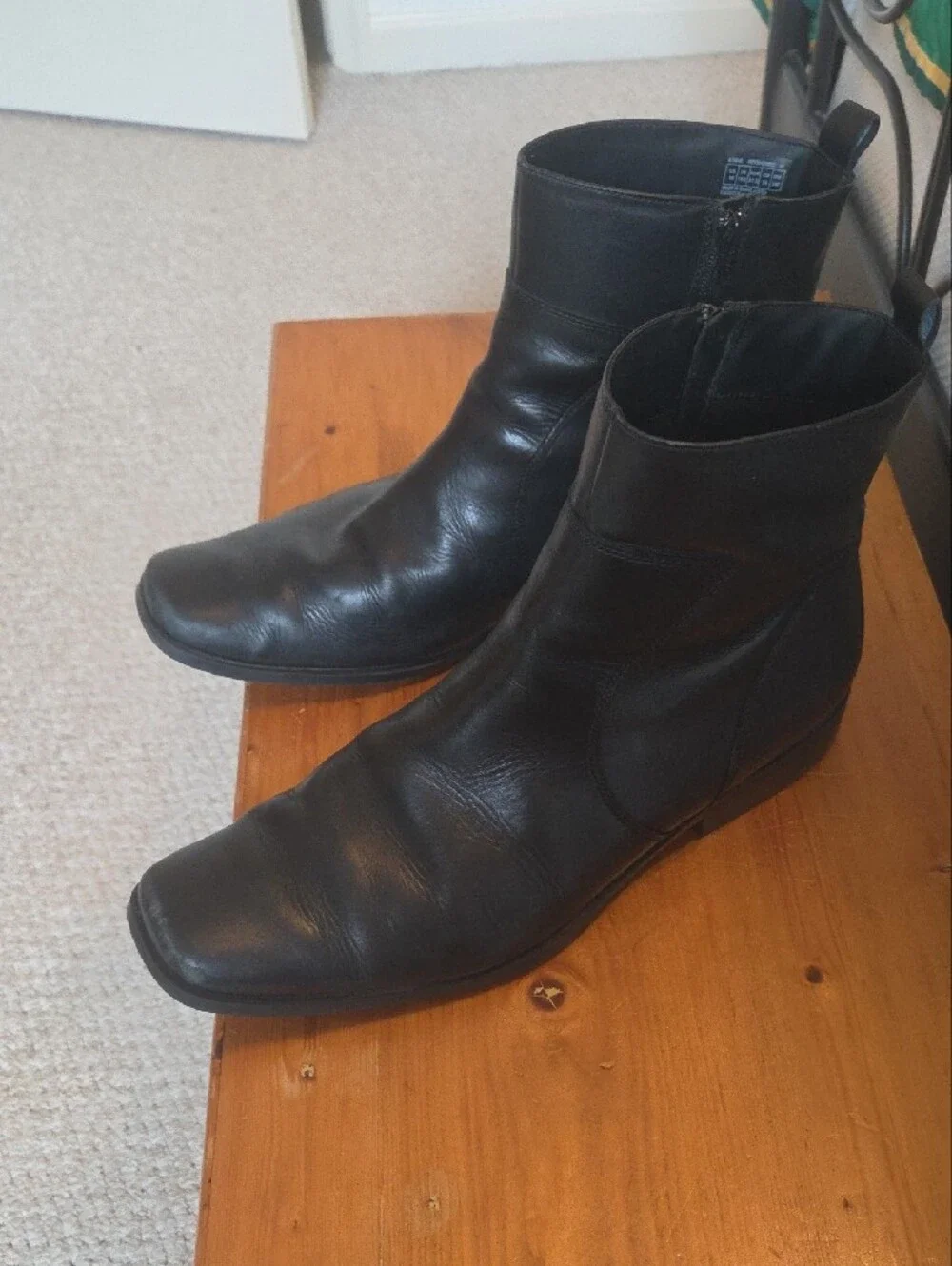 Rockport Black Leather Zip Chukka Boots